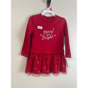 Carters 2t Christmas dress nwt red